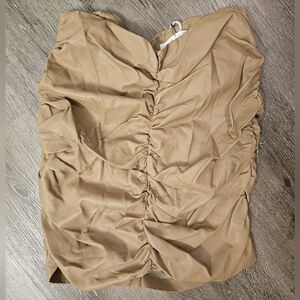 NWT Tan Ruched Mini Skirt
